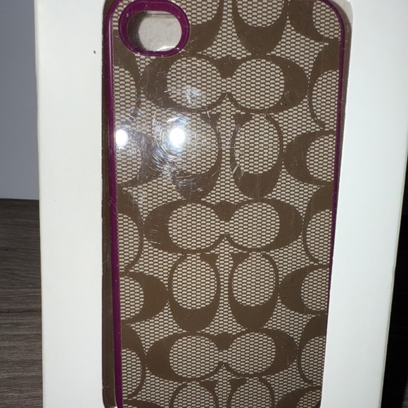 Coach iPhone 4/4S Case NEW In Box F64398 Khaki/Pink - Picture 3 of 8